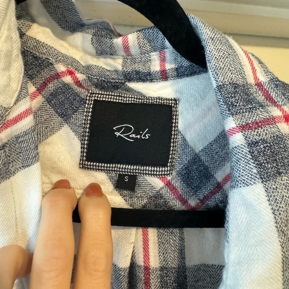 Rails Hunter Plaid Flannel Top Blue White Small - Picture 3 of 6